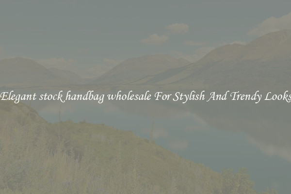 Elegant stock handbag wholesale For Stylish And Trendy Looks