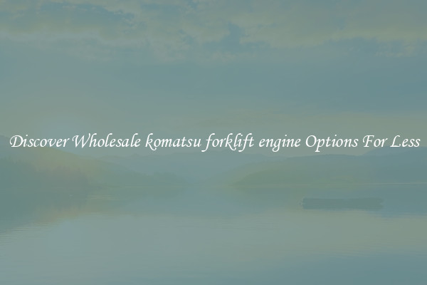 Discover Wholesale komatsu forklift engine Options For Less