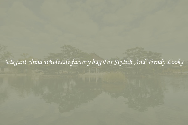 Elegant china wholesale factory bag For Stylish And Trendy Looks