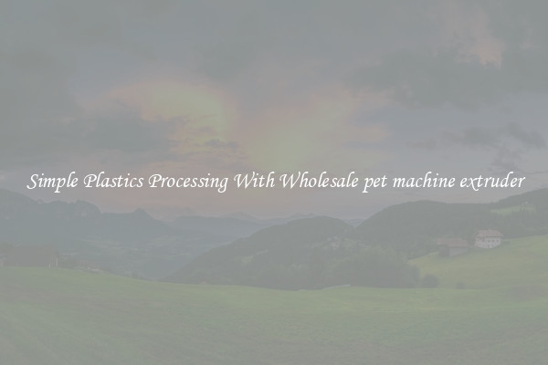 Simple Plastics Processing With Wholesale pet machine extruder