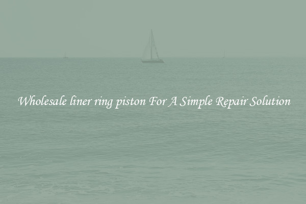 Wholesale liner ring piston For A Simple Repair Solution