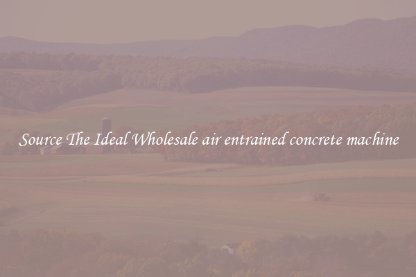 Source The Ideal Wholesale air entrained concrete machine