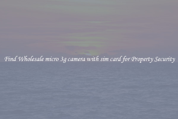 Find Wholesale micro 3g camera with sim card for Property Security