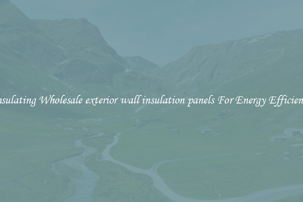 Insulating Wholesale exterior wall insulation panels For Energy Efficiency
