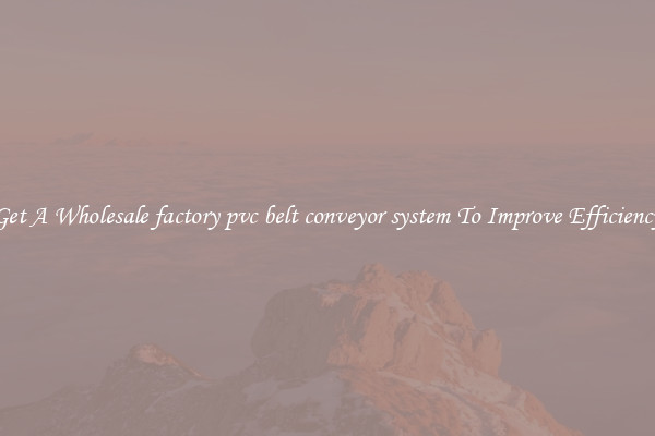 Get A Wholesale factory pvc belt conveyor system To Improve Efficiency