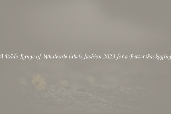 A Wide Range of Wholesale labels fashion 2023 for a Better Packaging 